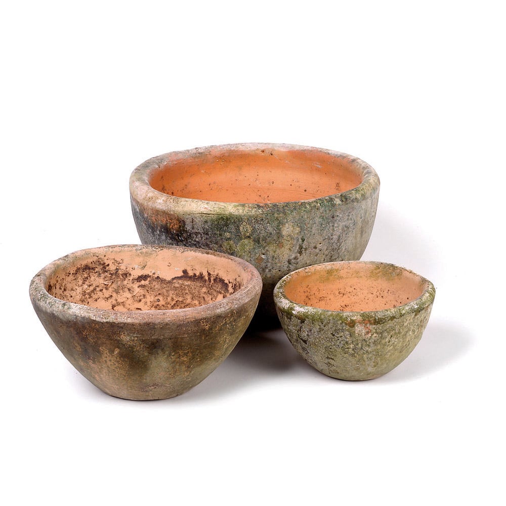 Aged Rustic Round Planter