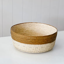 Load image into Gallery viewer, Round Tabletop Basket | Natural + Trigo
