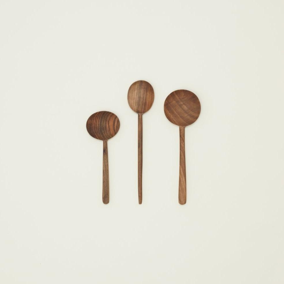 Simple Organic Walnut Spoons - Set of 3