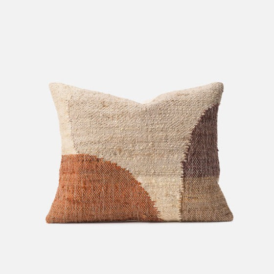 Piha Handwoven Pillow | Brick & Multi